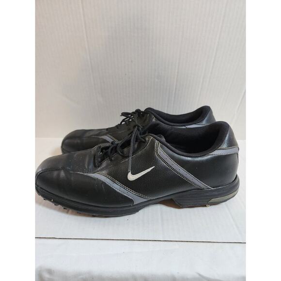 Nike Heritage Men's Size 12 Black Leather Golf Shoes - Picture 6 of 9